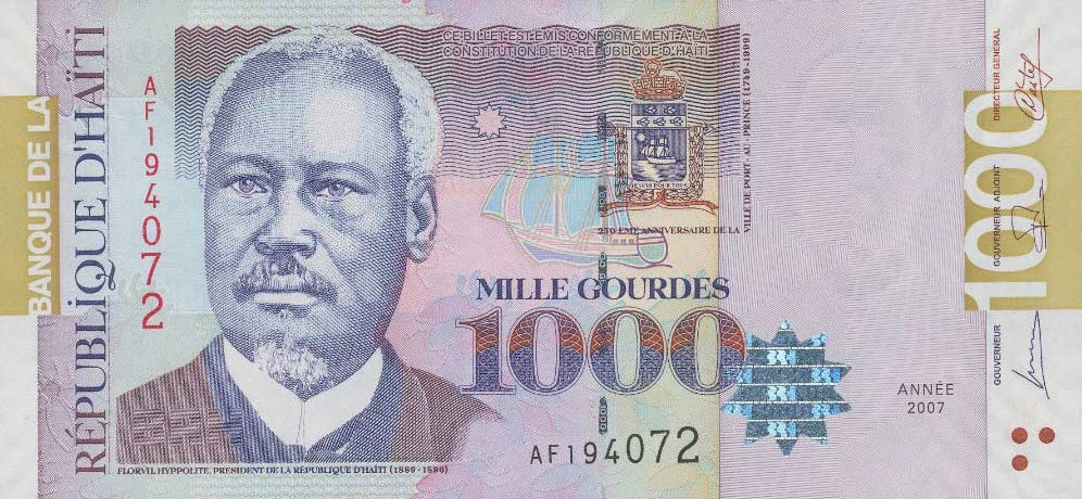 Front of Haiti p278c: 1000 Gourdes from 2007