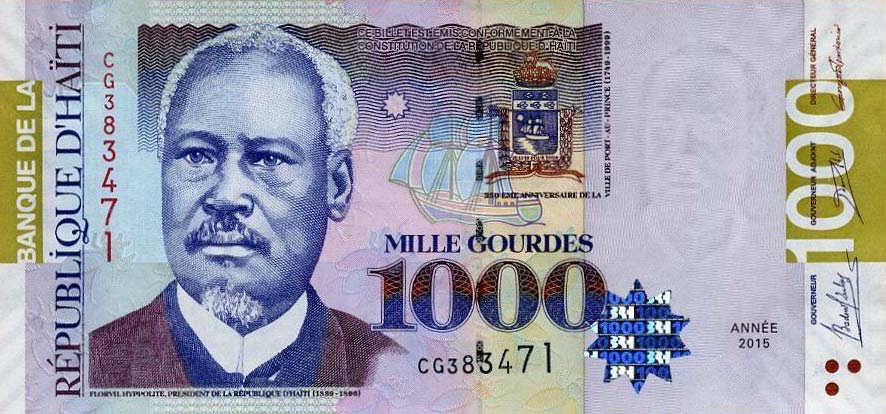 Front of Haiti p278f: 1000 Gourdes from 2015