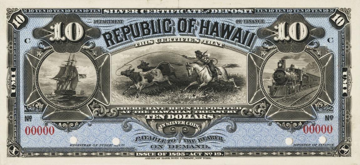 Front of Hawaii p12p: 10 Dollars from 1895