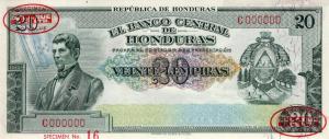 p53s from Honduras: 20 Lempiras from 1954 p53s from Honduras: 20 Lempiras from 1954
