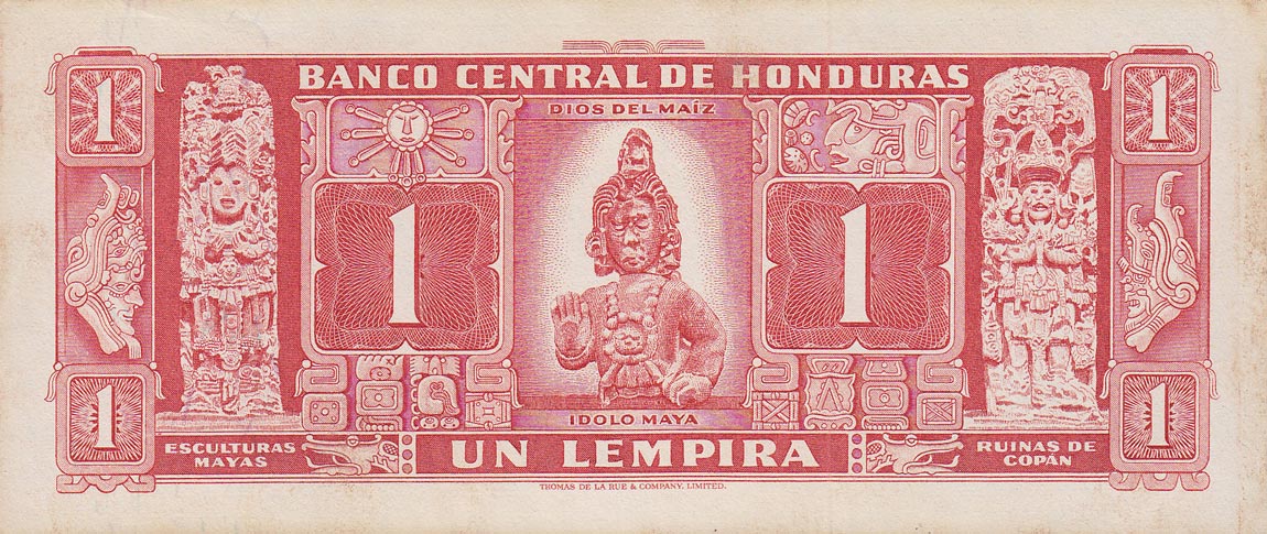 Back of Honduras p54Aa: 1 Lempira from 1961