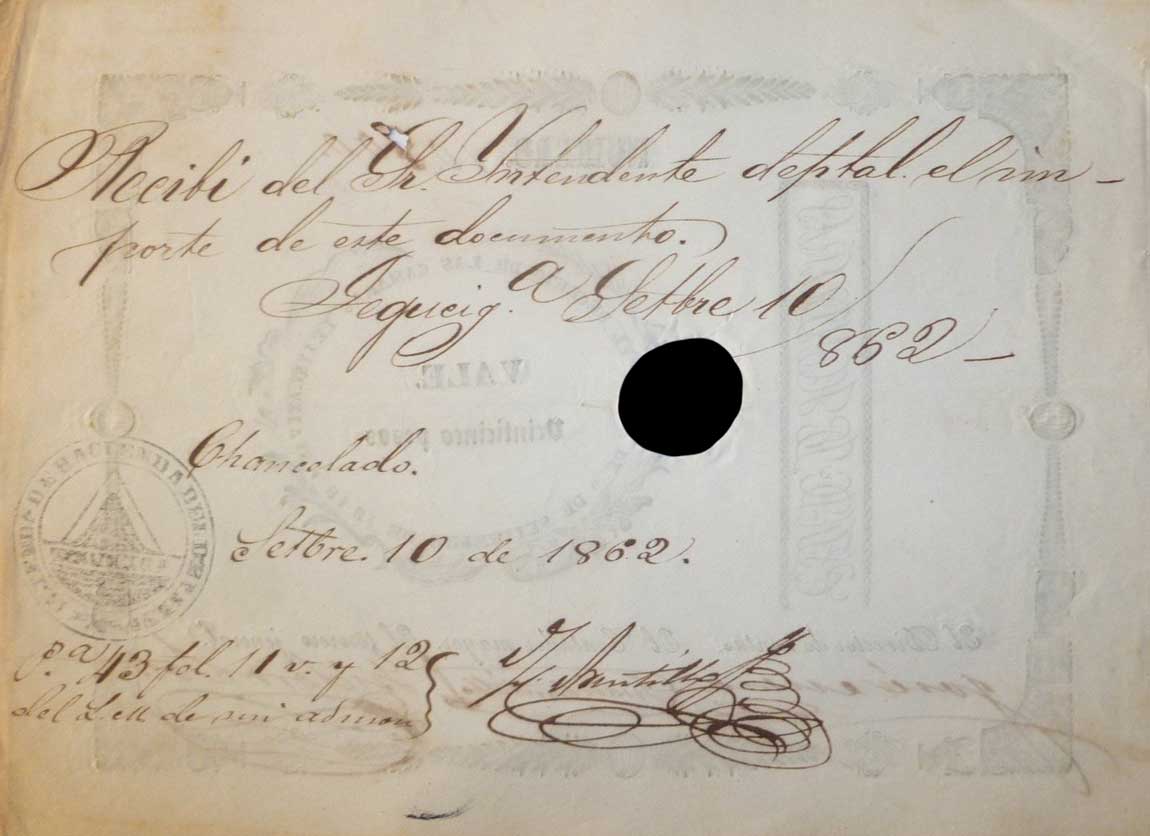 Back of Honduras p5: 25 Pesos from 1848