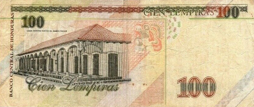 Back of Honduras p77h: 100 Lempiras from 2006