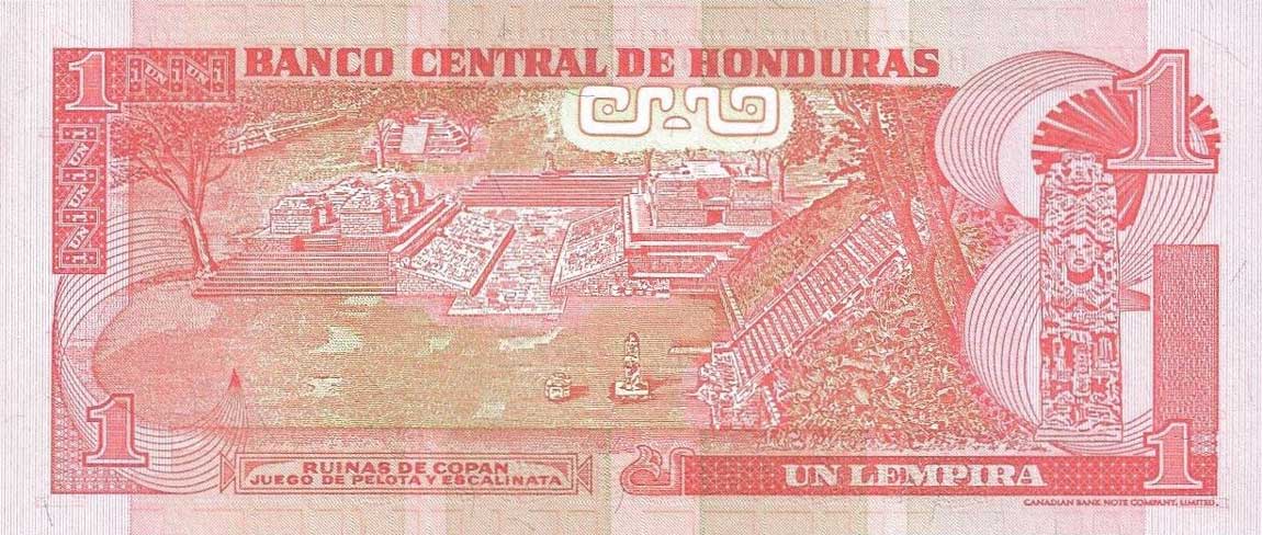 Back of Honduras p84a: 1 Lempira from 2000