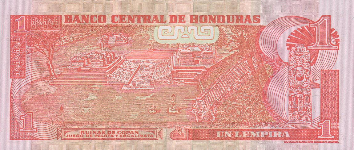 Back of Honduras p84c: 1 Lempira from 2003