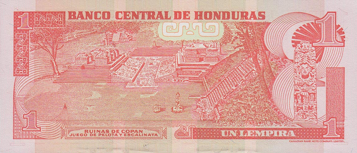 Back of Honduras p84e: 1 Lempira from 2006