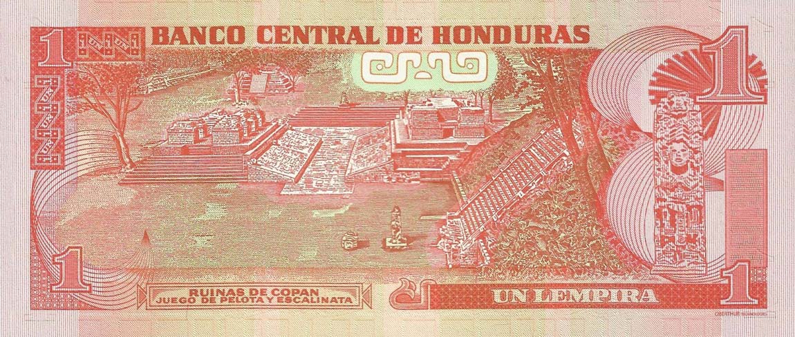 Back of Honduras p89a: 1 Lempira from 2008