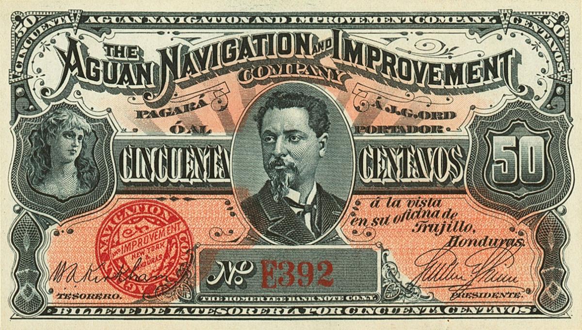 Front of Honduras pS101: 50 Centavos from 1886