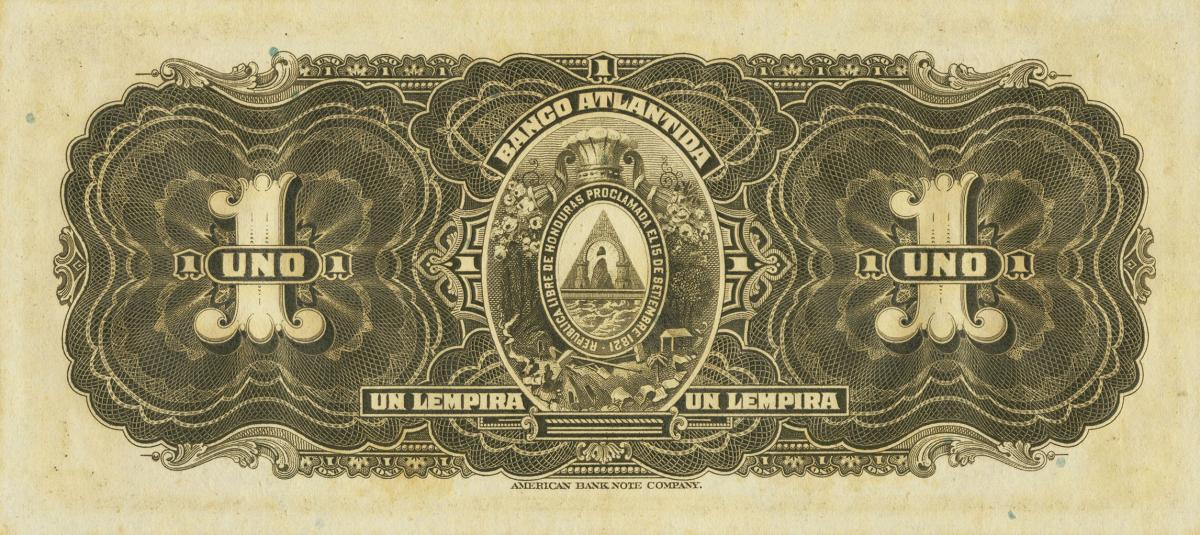 Back of Honduras pS121b: 1 Lempira from 1932