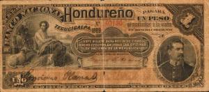 pS154a from Honduras: 1 Peso from 1889 pS154a from Honduras: 1 Peso from 1889
