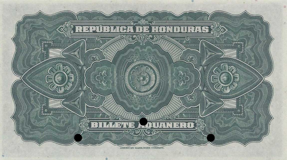 Back of Honduras pS165As: 50 Pesos from 1928