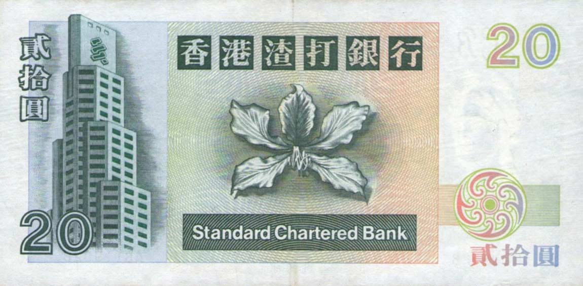 Back of Hong Kong p285b: 20 Dollars from 1994