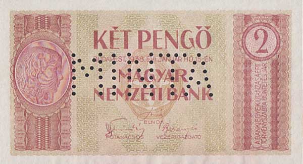 Front of Hungary p103: 2 Pengo from 1938