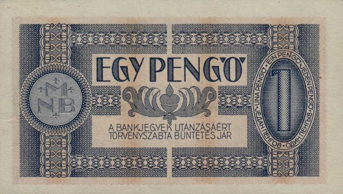 Back of Hungary p114: 1 Pengo from 1938