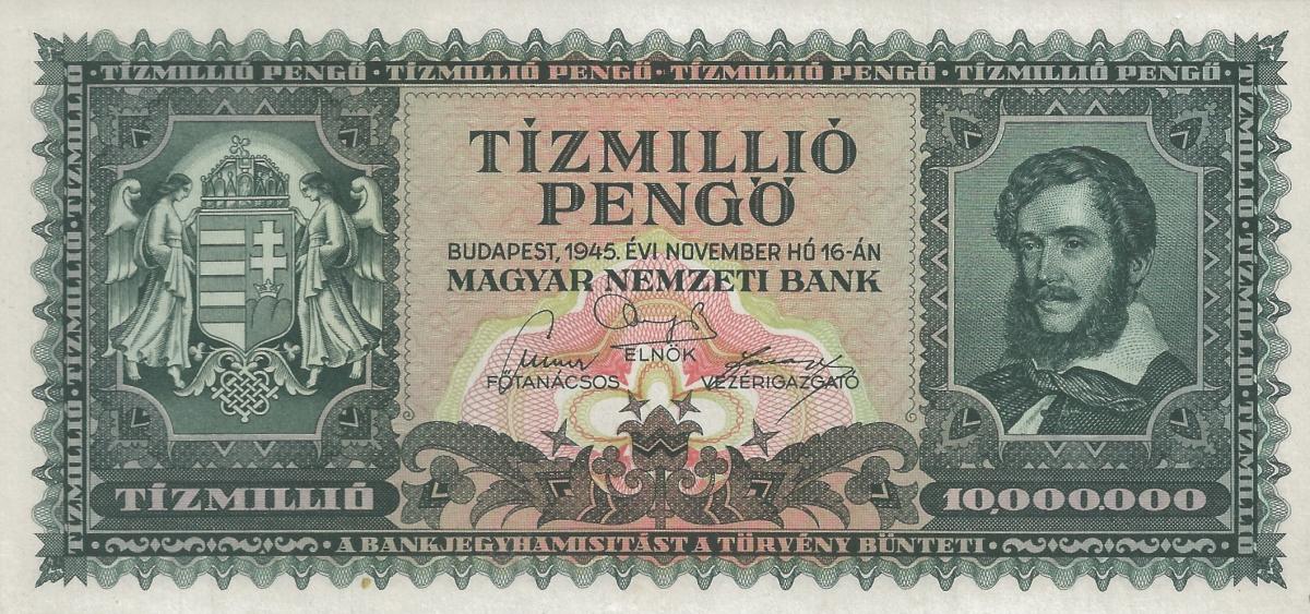 Front of Hungary p123: 10000000 Pengo from 1945