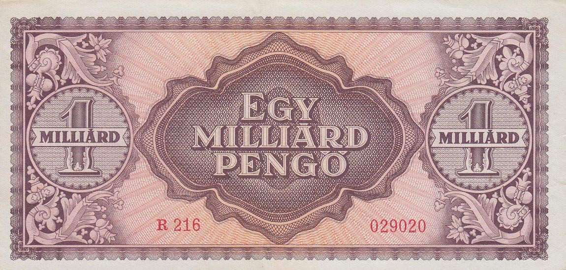 Back of Hungary p125: 1000000000 Pengo from 1946