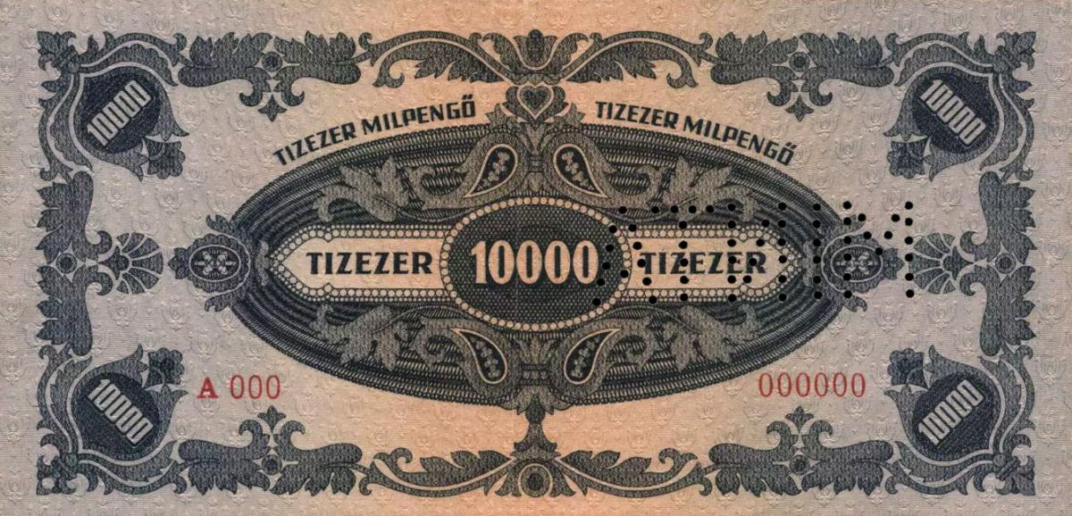 Back of Hungary p126s: 10000 Milpengo from 1946