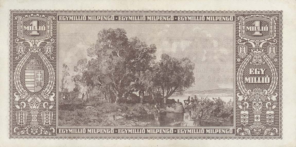 Back of Hungary p128: 1000000 Milpengo from 1946