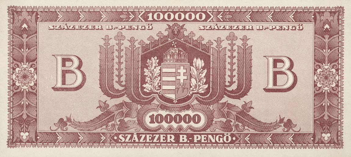 Back of Hungary p133a: 100000 BPengo from 1946