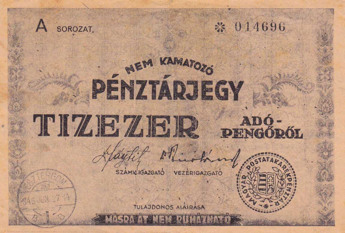 Front of Hungary p145: 10000 Adopengo from 1946