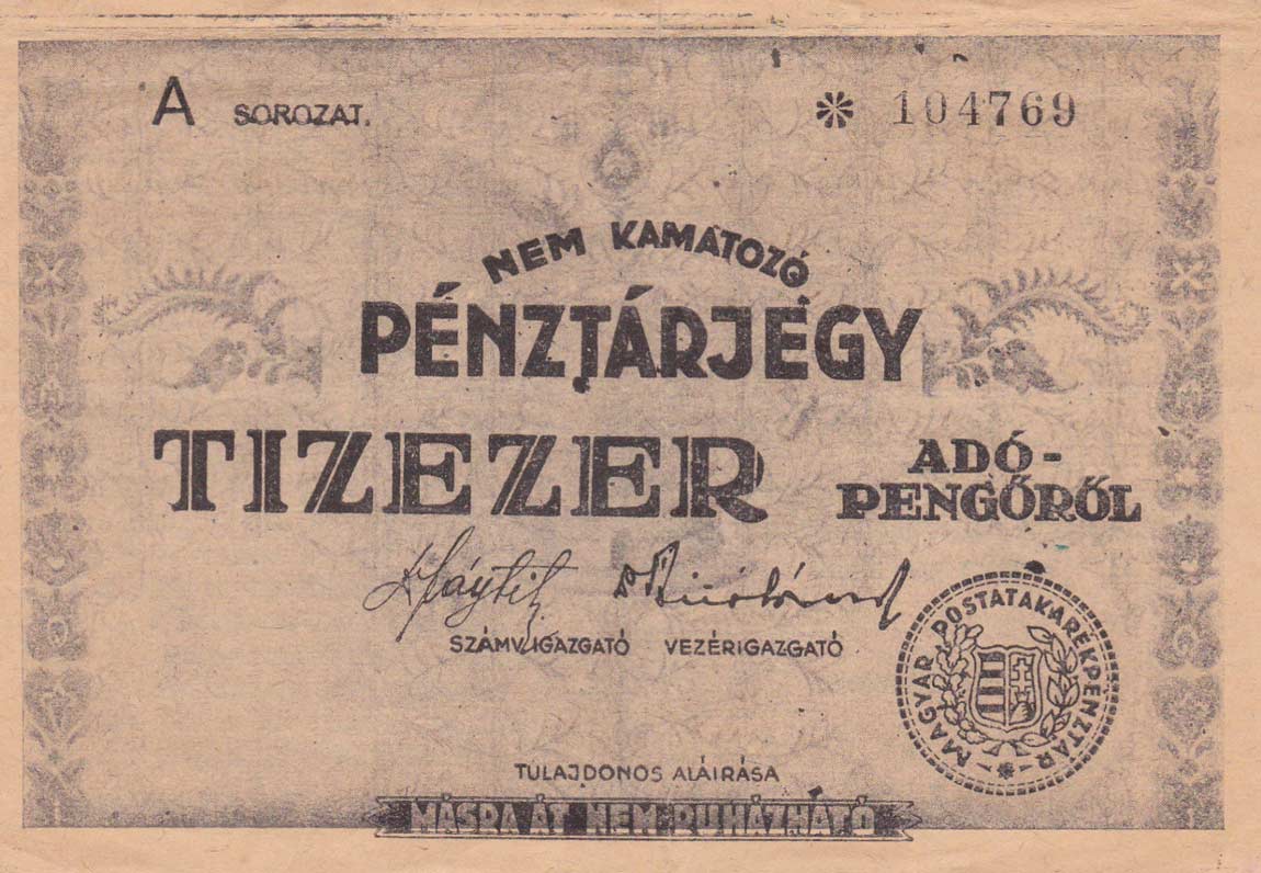 Front of Hungary p146: 10000 Adopengo from 1946