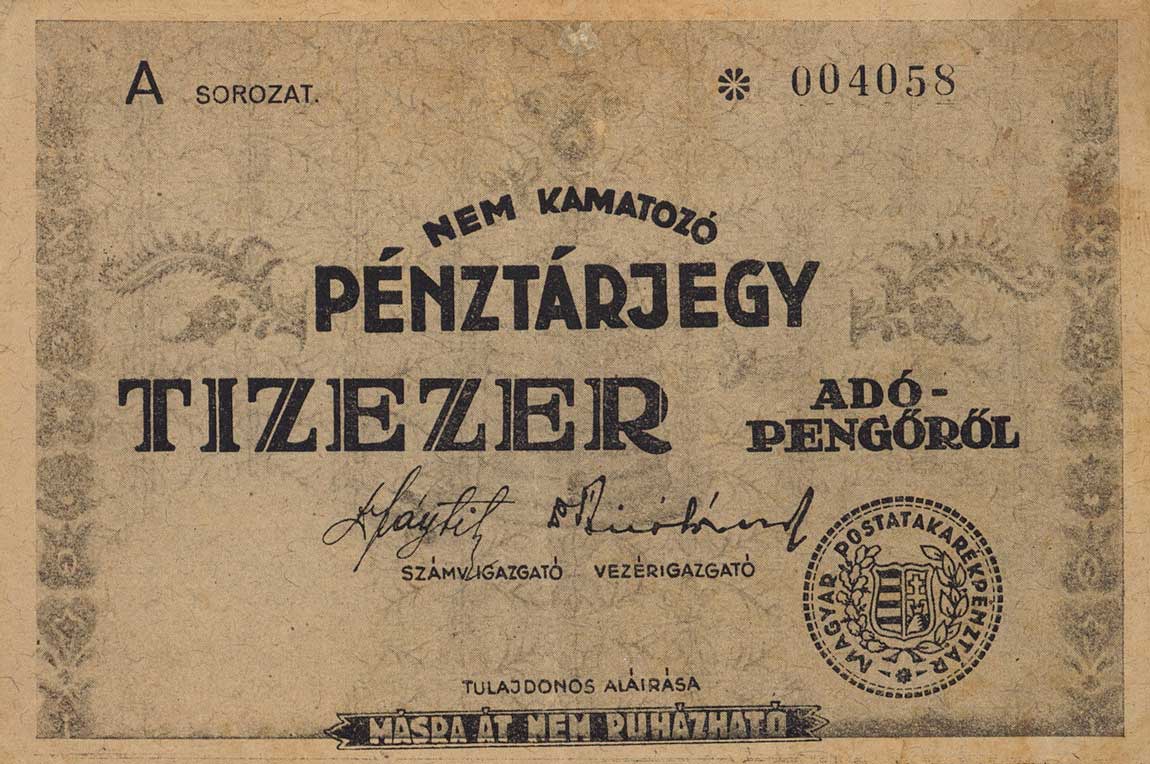 Front of Hungary p149: 10000 Adopengo from 1946