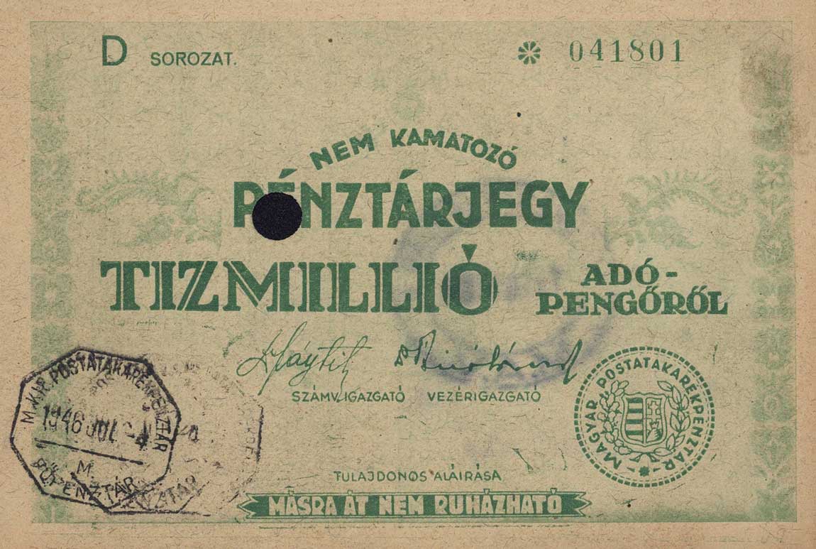 Front of Hungary p152: 10000000 Adopengo from 1946