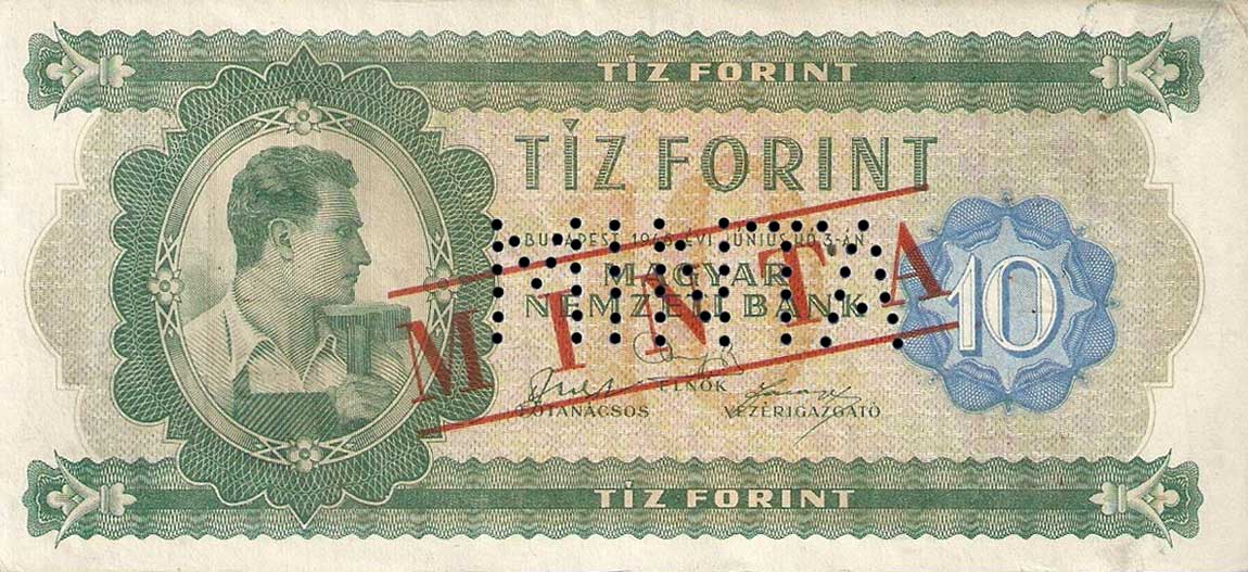Front of Hungary p159s: 10 Forint from 1946