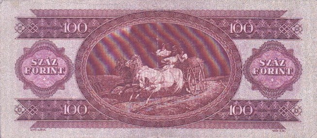 Back of Hungary p163a: 100 Forint from 1947