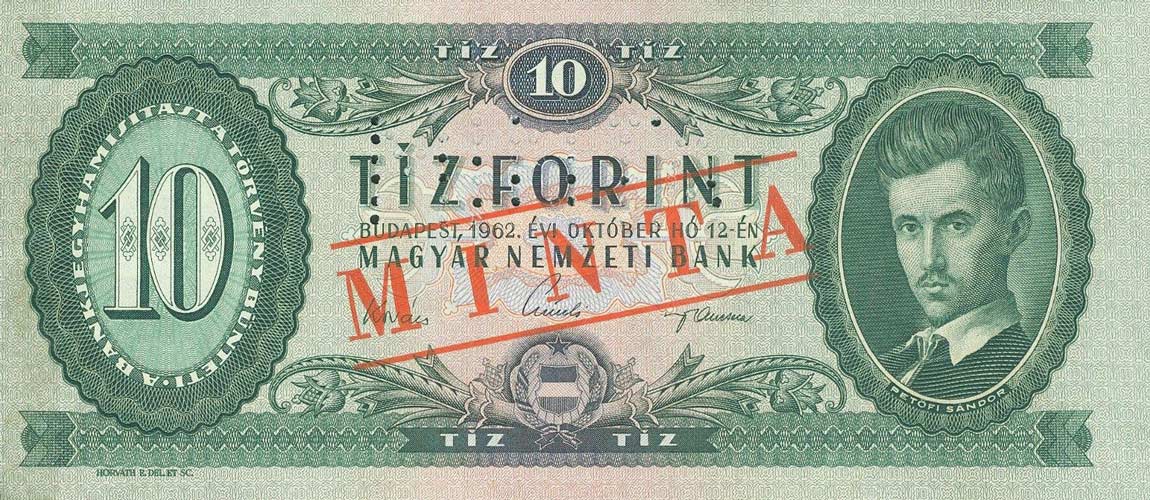 Front of Hungary p168s1: 10 Forint from 1957