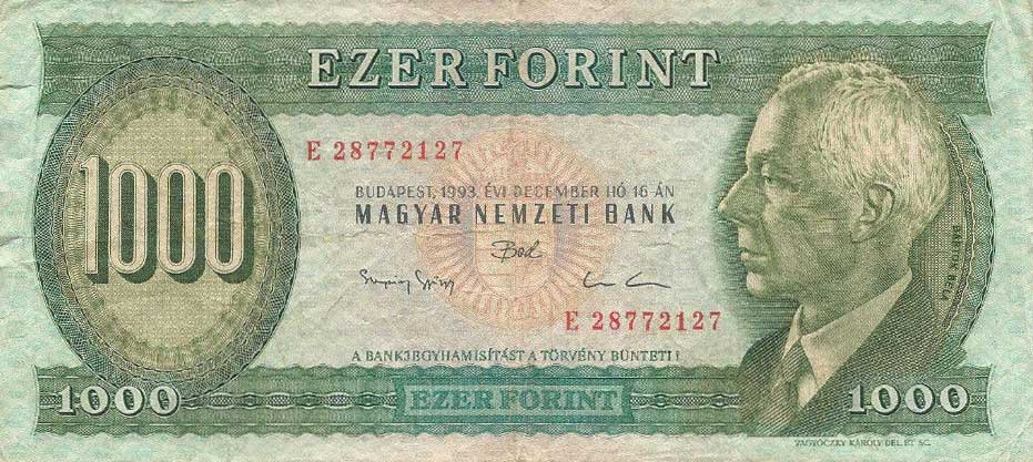 Front of Hungary p176b: 1000 Forint from 1993