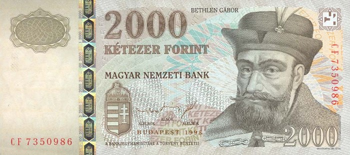 Front of Hungary p181a: 2000 Forint from 1998