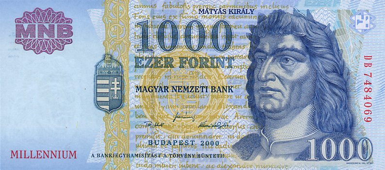 Front of Hungary p185a: 1000 Forint from 2000
