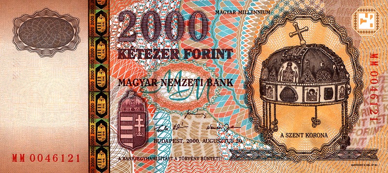 Rare! UNC Hungarian Banknote 2000 HUF Forint 2000Ft Hungary 2000 Millennium
