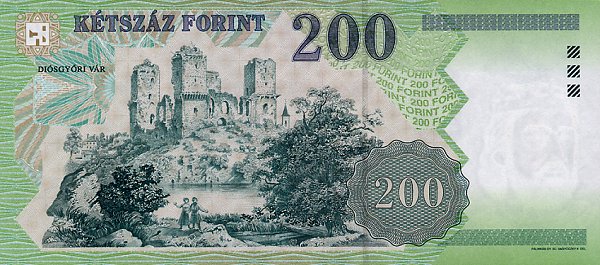 Back of Hungary p187b: 200 Forint from 2002