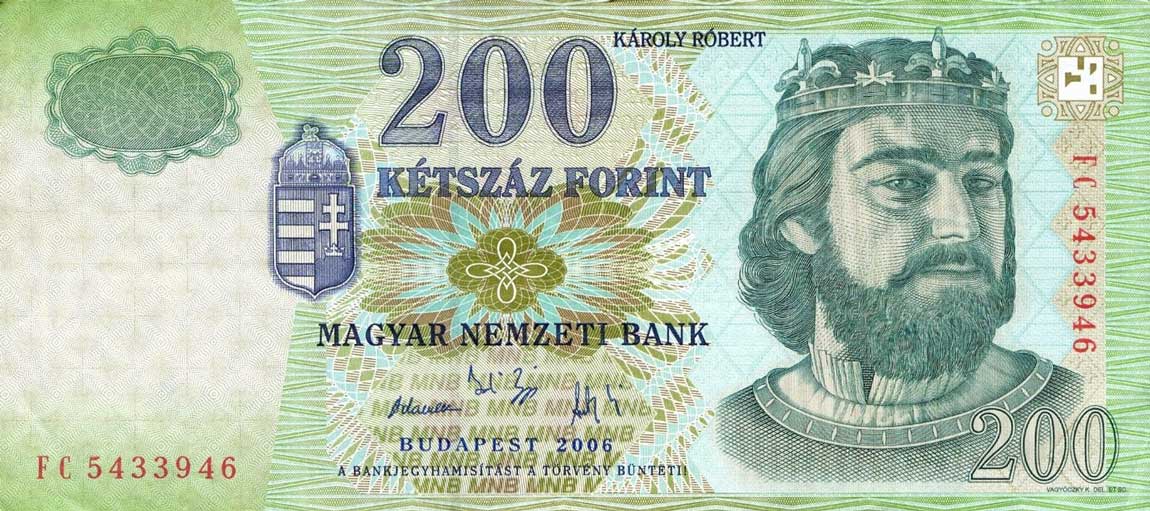 Front of Hungary p187f: 200 Forint from 2006