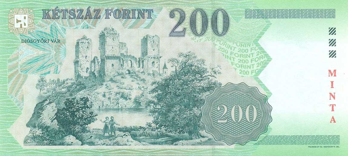 Back of Hungary p187s: 200 Forint from 2001