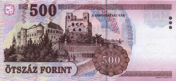 Back of Hungary p188a: 500 Forint from 2001