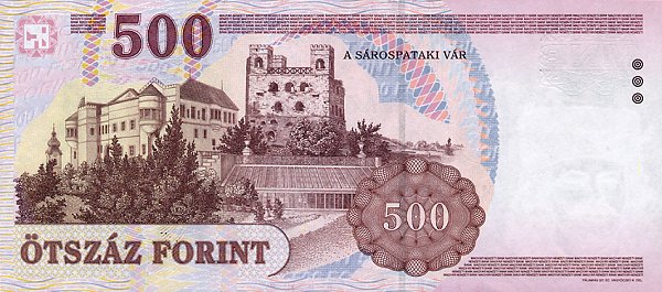 Back of Hungary p188c: 500 Forint from 2003