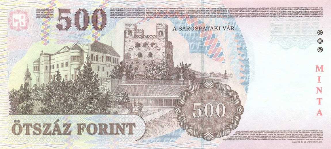 Back of Hungary p188s: 500 Forint from 2001