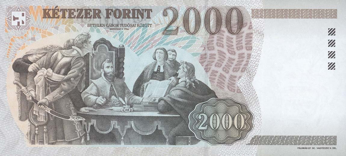 Back of Hungary p190b: 2000 Forint from 2003