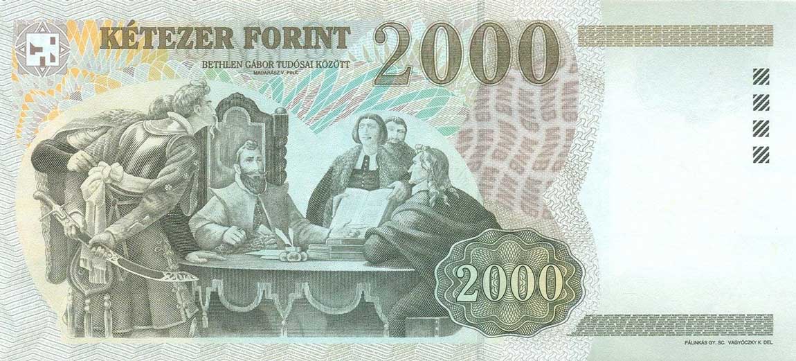 Back of Hungary p190d: 2000 Forint from 2005