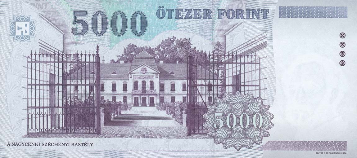 Back of Hungary p191a: 5000 Forint from 2005
