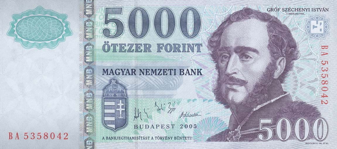 Front of Hungary p191a: 5000 Forint from 2005