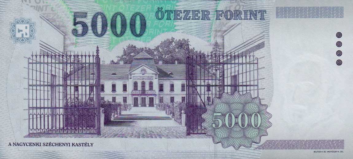 Back of Hungary p191b: 5000 Forint from 2006