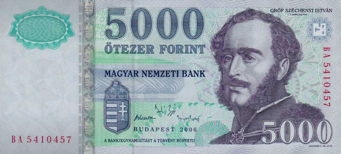 Front of Hungary p191b: 5000 Forint from 2006