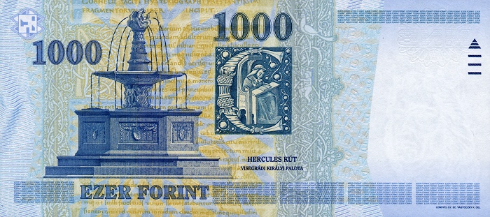 Back of Hungary p195b: 1000 Forint from 2006