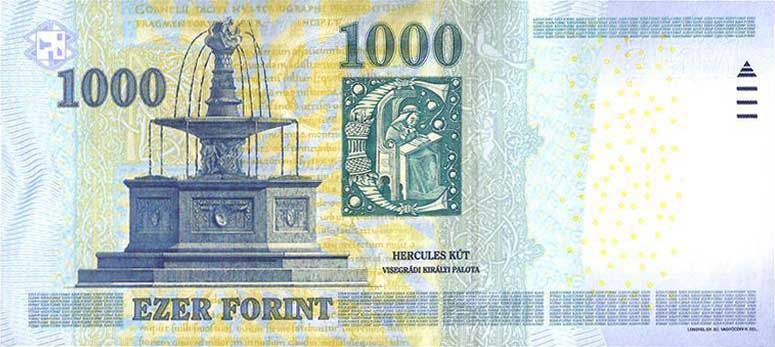 Back of Hungary p197d: 1000 Forint from 2012