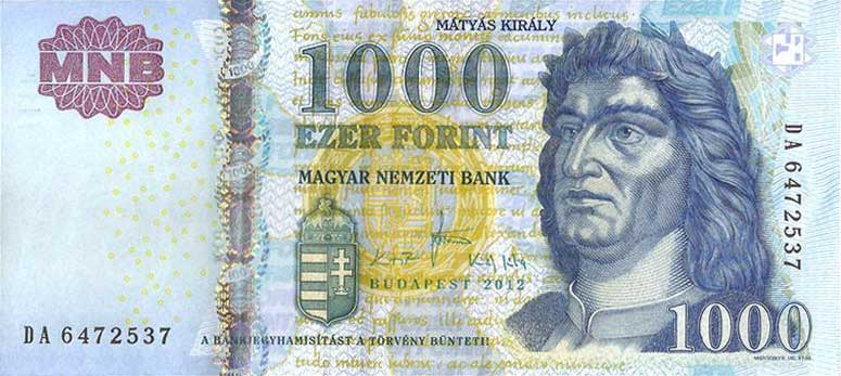 Front of Hungary p197d: 1000 Forint from 2012