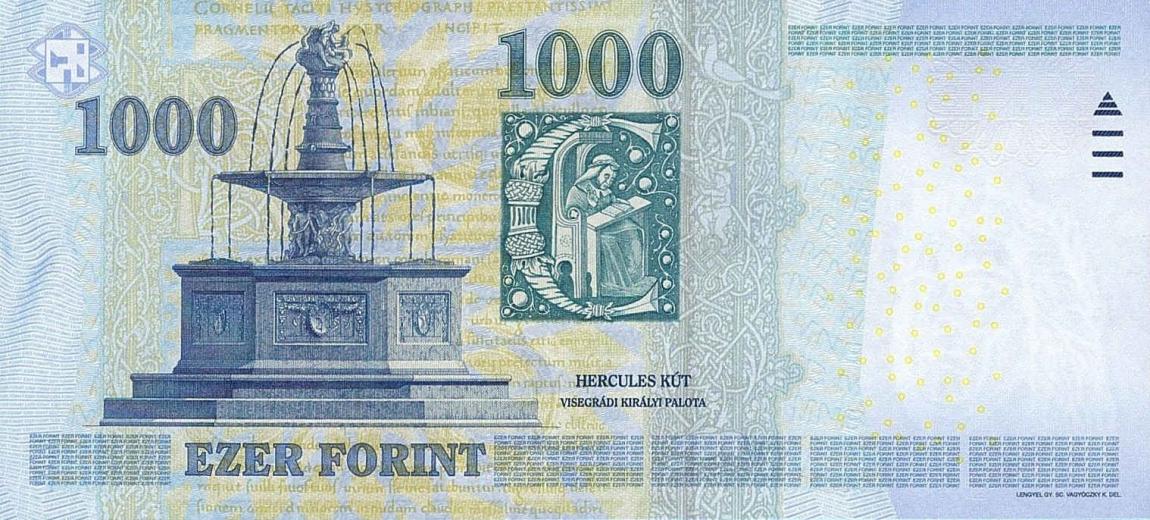 Back of Hungary p197e: 1000 Forint from 2015